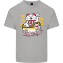 Ramen Lucky Cat Kids T-Shirt Childrens Sports Grey