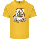 Ramen Lucky Cat Kids T-Shirt Childrens Yellow