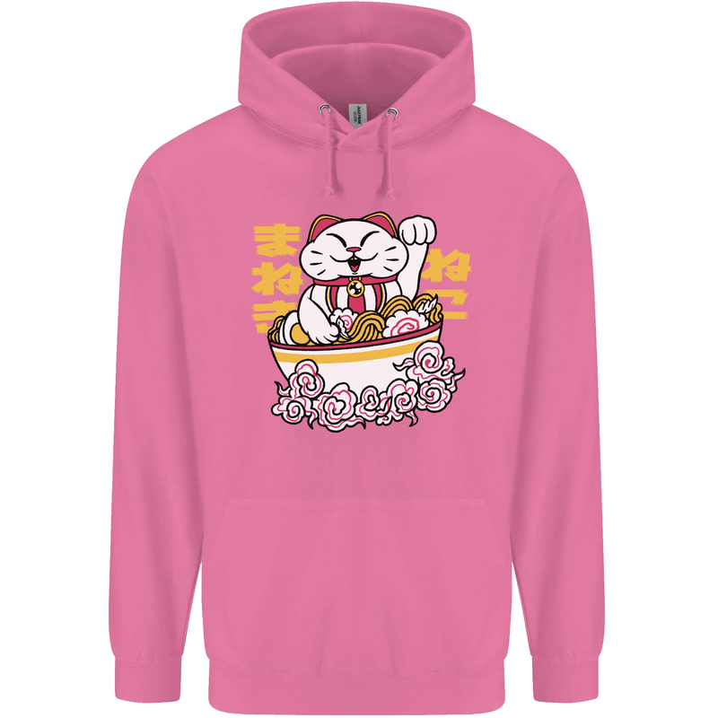 Ramen Lucky Cat Mens 80% Cotton Hoodie Azelea