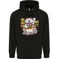 Ramen Lucky Cat Mens 80% Cotton Hoodie Black