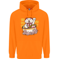 Ramen Lucky Cat Mens 80% Cotton Hoodie Orange