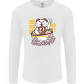 Ramen Lucky Cat Mens Long Sleeve T-Shirt White