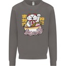 Ramen Lucky Cat Mens Sweatshirt Jumper Charcoal