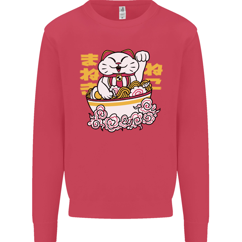 Ramen Lucky Cat Mens Sweatshirt Jumper Heliconia