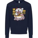 Ramen Lucky Cat Mens Sweatshirt Jumper Navy Blue