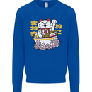 Ramen Lucky Cat Mens Sweatshirt Jumper Royal Blue