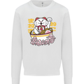 Ramen Lucky Cat Mens Sweatshirt Jumper White