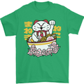 Ramen Lucky Cat Mens T-Shirt Cotton Gildan Irish Green