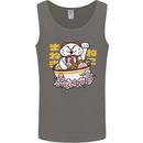 Ramen Lucky Cat Mens Vest Tank Top Charcoal