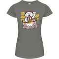 Ramen Lucky Cat Womens Petite Cut T-Shirt Charcoal