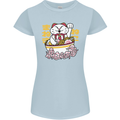 Ramen Lucky Cat Womens Petite Cut T-Shirt Light Blue