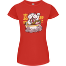 Ramen Lucky Cat Womens Petite Cut T-Shirt Red