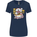 Ramen Lucky Cat Womens Wider Cut T-Shirt Navy Blue