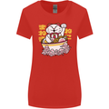 Ramen Lucky Cat Womens Wider Cut T-Shirt Red