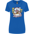 Ramen Lucky Cat Womens Wider Cut T-Shirt Royal Blue
