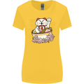 Ramen Lucky Cat Womens Wider Cut T-Shirt Yellow