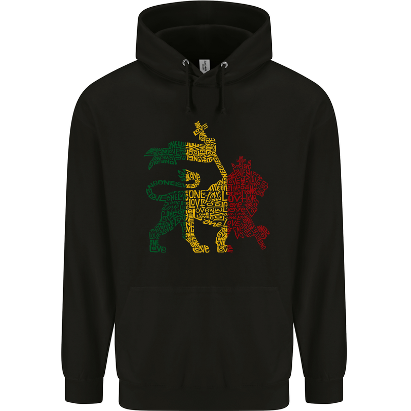 Rasta Lion Jamaica Reggae Music Jamaican Childrens Kids Hoodie Black