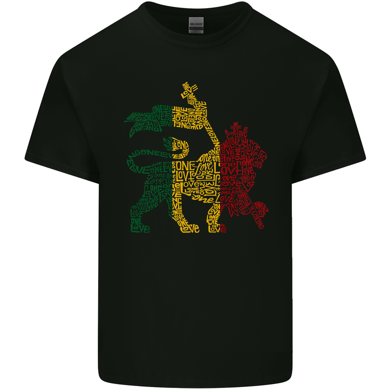 Rasta Lion Jamaica Reggae Music Jamaican Mens Cotton T-Shirt Tee Top Black