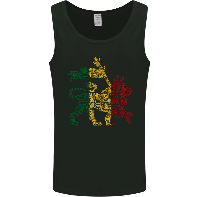 Rasta Lion Jamaica Reggae Music Jamaican Mens Vest Tank Top Black