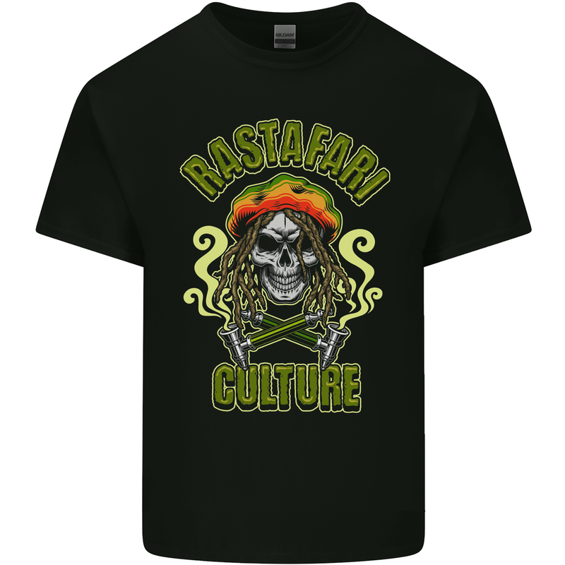 Rastafari Culture Weed Cannabis Bong Spliff Mens Cotton T-Shirt Tee Top Black