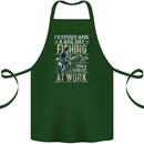 Rather a Bad Day Fishing Funny Fisherman Cotton Apron 100% Organic Forest Green