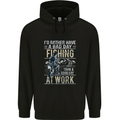 Rather a Bad Day Fishing Funny Fisherman Mens 80% Cotton Hoodie Black