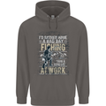 Rather a Bad Day Fishing Funny Fisherman Mens 80% Cotton Hoodie Charcoal