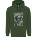 Rather a Bad Day Fishing Funny Fisherman Mens 80% Cotton Hoodie Forest Green