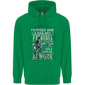 Rather a Bad Day Fishing Funny Fisherman Mens 80% Cotton Hoodie Irish Green