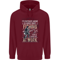 Rather a Bad Day Fishing Funny Fisherman Mens 80% Cotton Hoodie Maroon