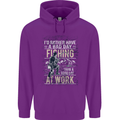 Rather a Bad Day Fishing Funny Fisherman Mens 80% Cotton Hoodie Purple