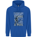 Rather a Bad Day Fishing Funny Fisherman Mens 80% Cotton Hoodie Royal Blue