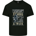 Rather a Bad Day Fishing Funny Fisherman Mens Cotton T-Shirt Tee Top Black