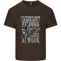 Rather a Bad Day Fishing Funny Fisherman Mens Cotton T-Shirt Tee Top Dark Chocolate