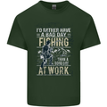 Rather a Bad Day Fishing Funny Fisherman Mens Cotton T-Shirt Tee Top Forest Green