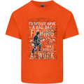 Rather a Bad Day Fishing Funny Fisherman Mens Cotton T-Shirt Tee Top Orange