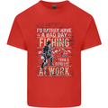 Rather a Bad Day Fishing Funny Fisherman Mens Cotton T-Shirt Tee Top Red