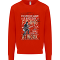 Rather a Bad Day Fishing Funny Fisherman Mens Sweatshirt Jumper Bright Red