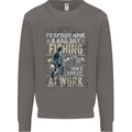 Rather a Bad Day Fishing Funny Fisherman Mens Sweatshirt Jumper Charcoal