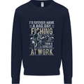 Rather a Bad Day Fishing Funny Fisherman Mens Sweatshirt Jumper Navy Blue