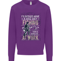 Rather a Bad Day Fishing Funny Fisherman Mens Sweatshirt Jumper Purple