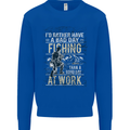 Rather a Bad Day Fishing Funny Fisherman Mens Sweatshirt Jumper Royal Blue