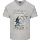 Rather a Bad Day Fishing Funny Fisherman Mens V-Neck Cotton T-Shirt Sports Grey