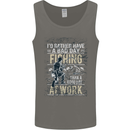 Rather a Bad Day Fishing Funny Fisherman Mens Vest Tank Top Charcoal