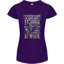Rather a Bad Day Fishing Funny Fisherman Womens Petite Cut T-Shirt Purple