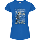 Rather a Bad Day Fishing Funny Fisherman Womens Petite Cut T-Shirt Royal Blue