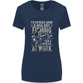 Rather a Bad Day Fishing Funny Fisherman Womens Wider Cut T-Shirt Navy Blue