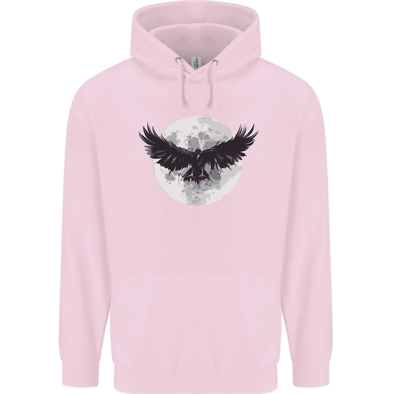 Raven Moon Vikings Childrens Kids Hoodie Light Pink