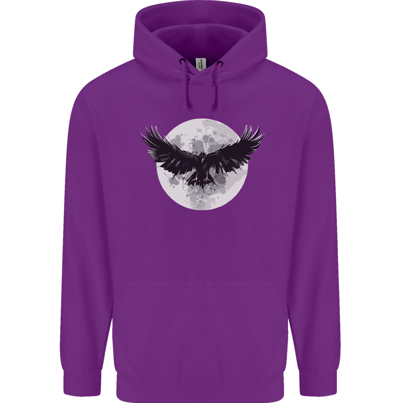 Raven Moon Vikings Childrens Kids Hoodie Purple