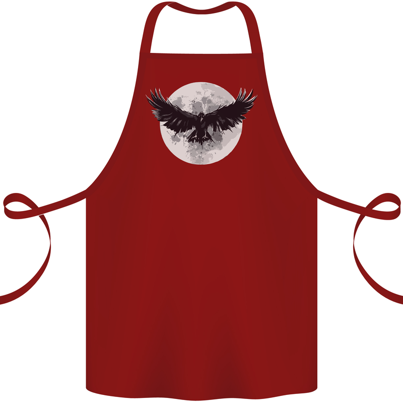 Raven Moon Vikings Cotton Apron 100% Organic Maroon
